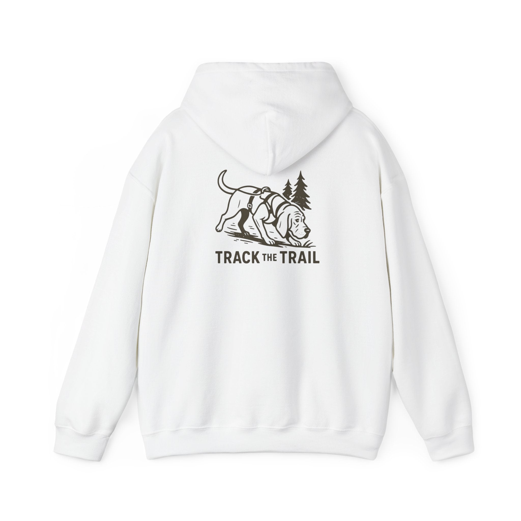 Tracking Dog Illustration Hoodie | Track the Trail Graphic Hooded Sweatshirt